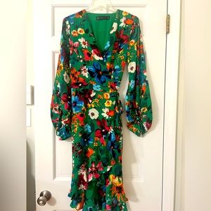 NWOT - Floral wrap dress with ruffled hem- NY&Company